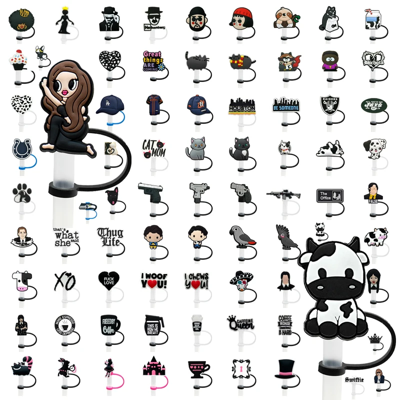 2024 new design reusable popular soft silicone spill proof dust straw topper cap