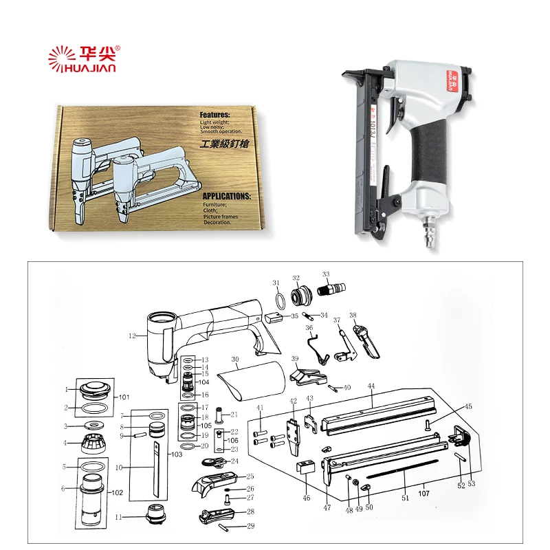 Hot sale wood nailer Pneumatic stapler framing gun air nail gun air staple gun