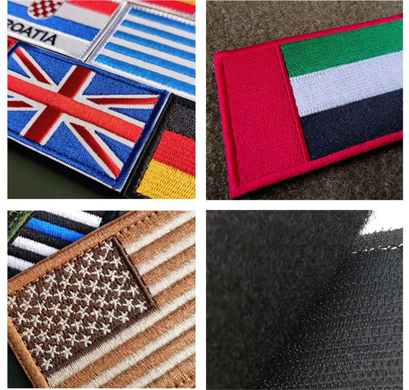8*5cm USA Canada Mexico Monaco Panama Venezuela Argentina Brazil Hook and Loop Fastener Embroidered Tactical National Patch