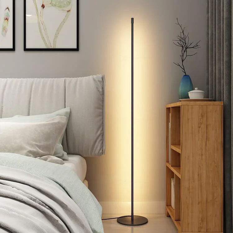 Black Minimalist Designer Linear Standing Light LED Floor Lamp Modern