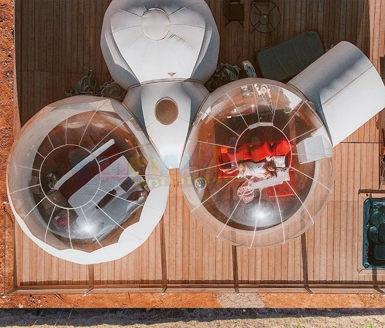 2 room large outdoor bubble tents rooms inflatable single tunnel house hotel bathroom clear inflatable bubble dome tent