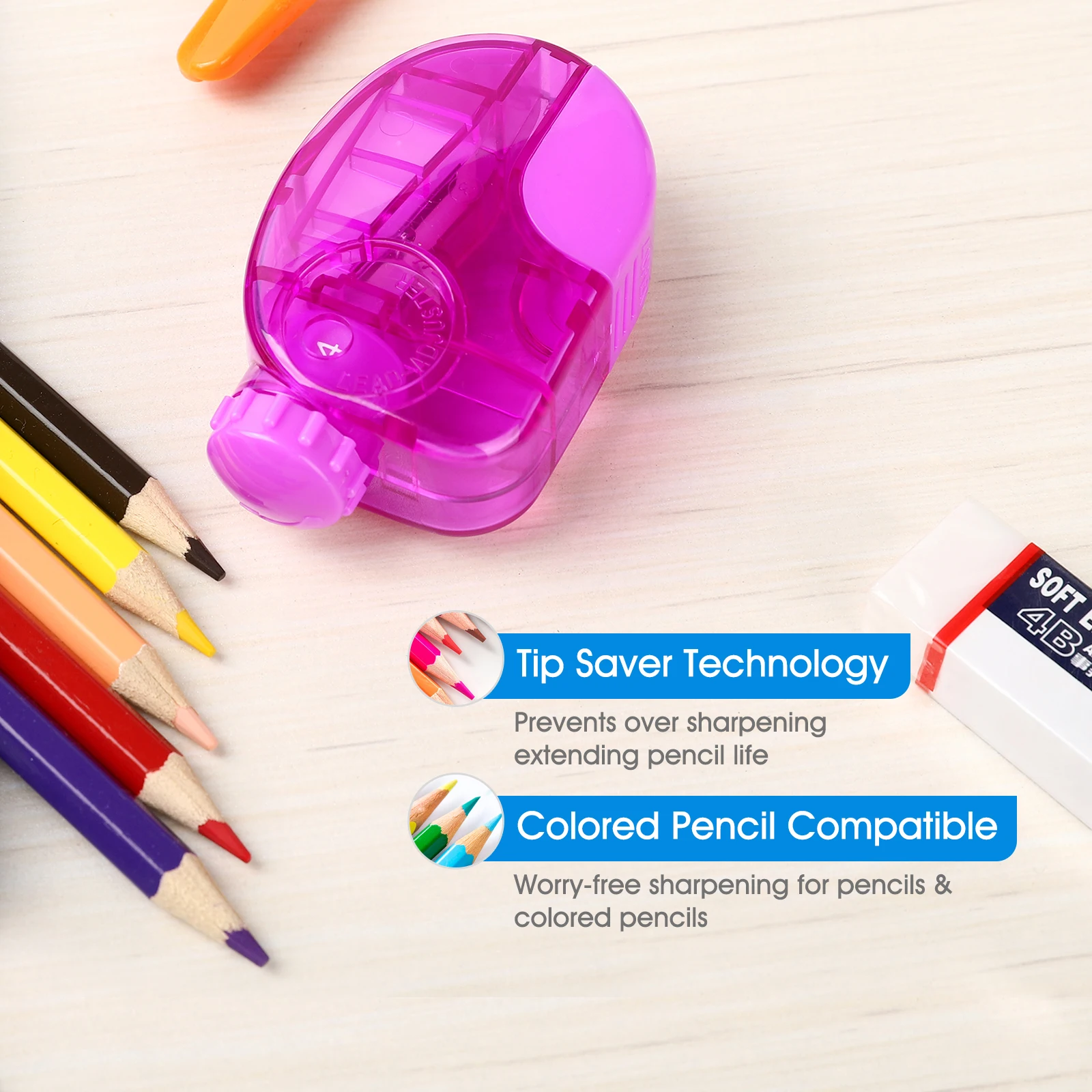 Любимые товары для учащихся и детей, Пластиковая точилка для карандашей, Детские канцелярские принадлежности