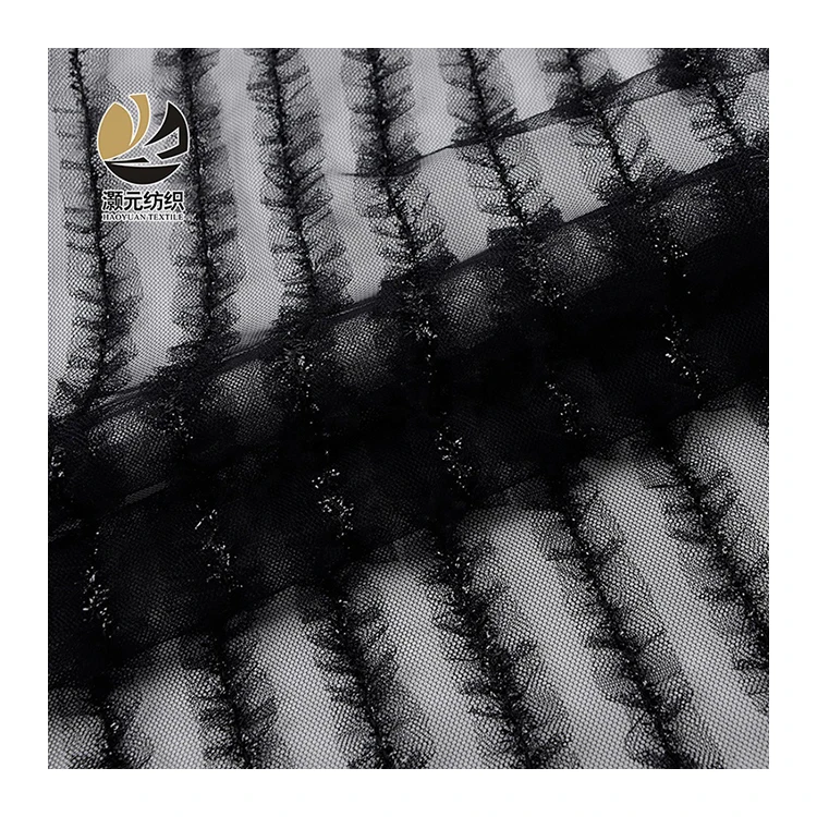 Китайские поставщики, изготовленные на заказ, 100% полиэстер, тюль, сетка, тканая Черная кружевная ткань для свадебного платья