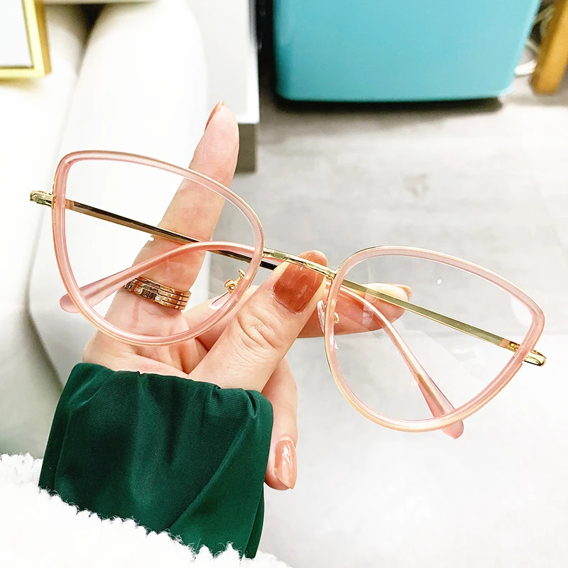 photochromic lenses women cat eye metal pc black gold  lunettes photochromique photogray 2023 anti blue light fashion glasses