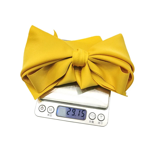2022 Spring Hair Accessories Headband for Girl Big Bow Hairpin Pure Color Fabric Pleated Hair Pin