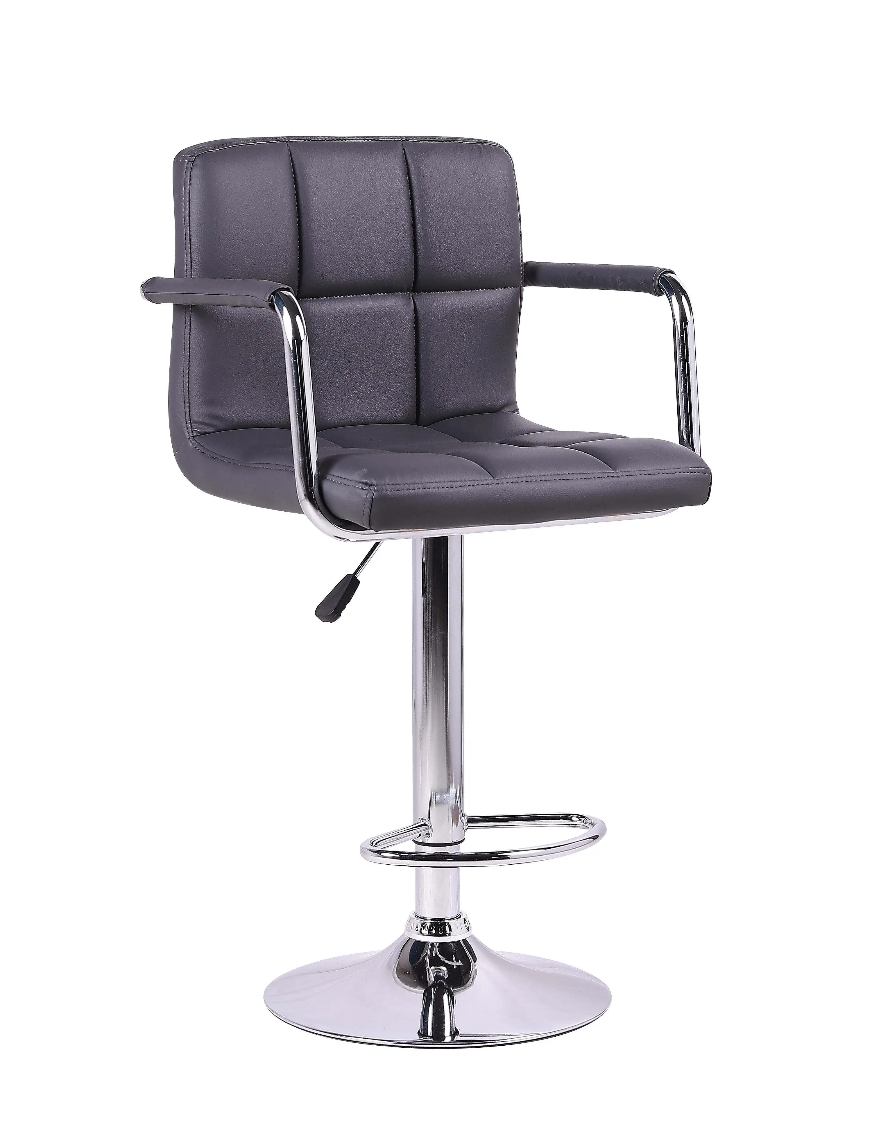 Wholesale Modern Luxury Bar Chairs with Armrest Adjustable Swivel PU Leather Bar Stools