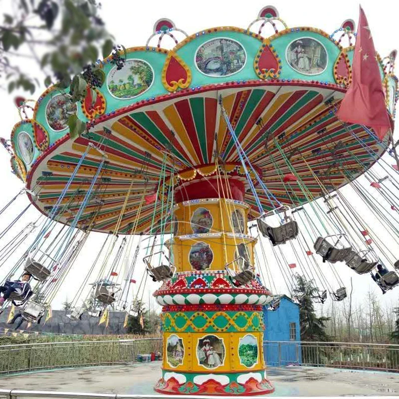 Outdoor Hot Sale Fun Amusement Park Thrilling Rotating Flying Chair Fairground Games Luxury Large Flying Chair with Shaking Head