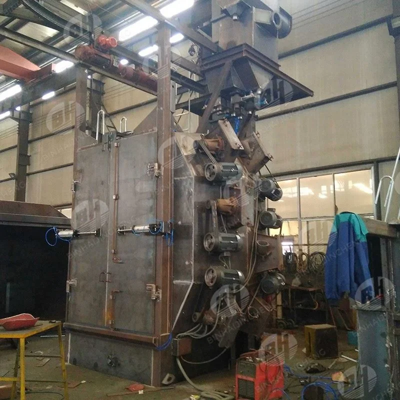 China Manufacturer Machinery For Steel Measuring Tape Q37 Rotary Hook Shot Blasting Machine