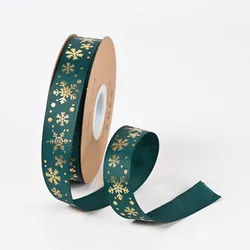 Christmas decoration polyester stain ribbon logo printed wholesale box packing stain ribbon
