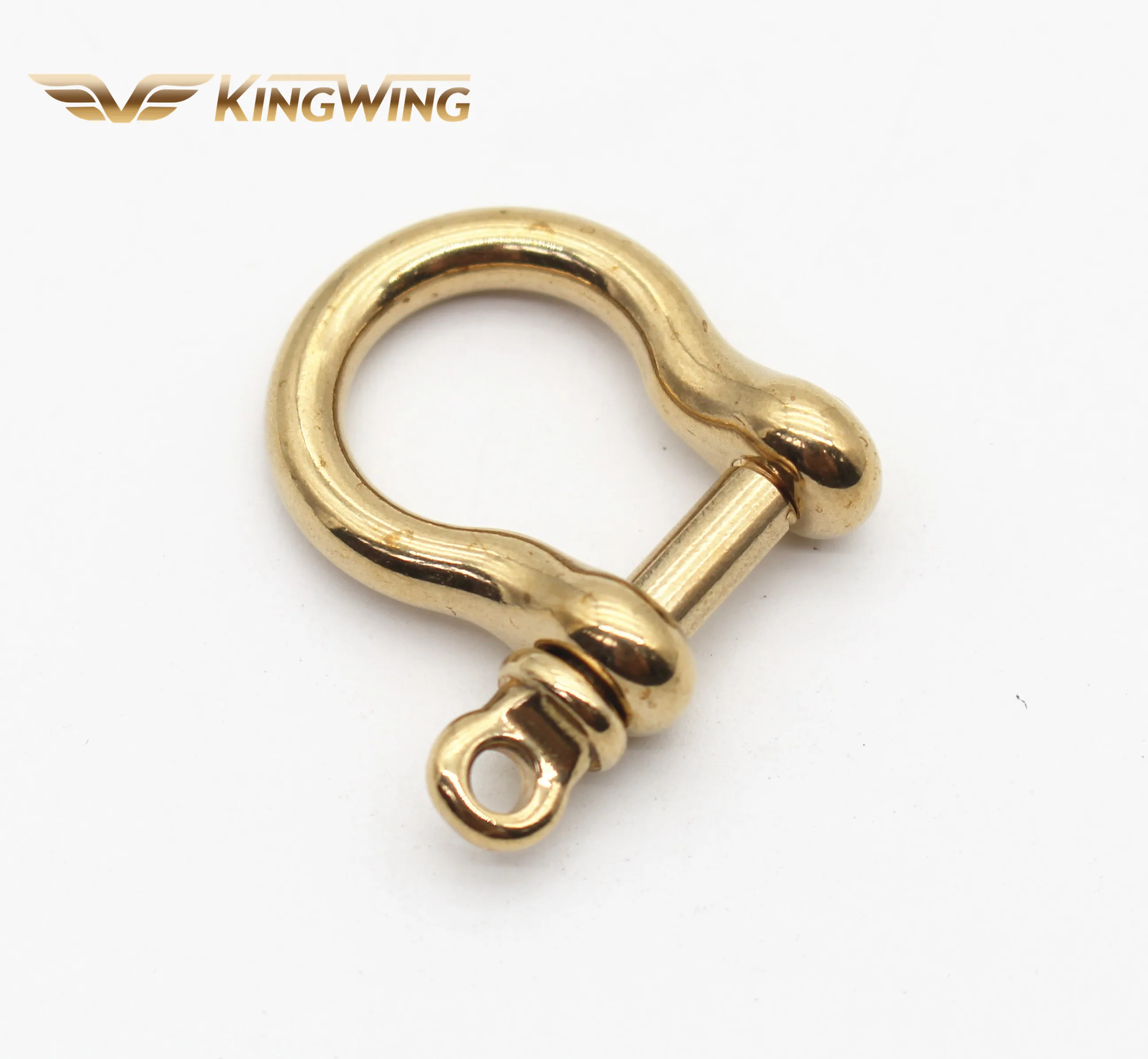 Solid brass metal keychain leather belt shackle d ring with screw Adjustable Bow Shackle