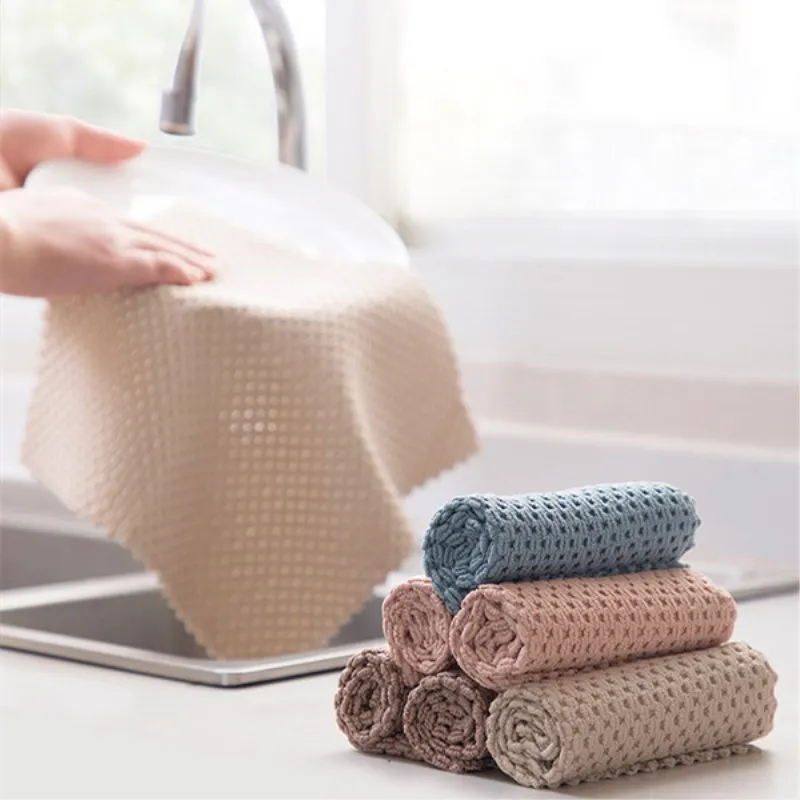 Dish Cloth Non-stick Oily Cleaning Cloth Household Cleaning Table Scouring Pad Kitchen Housework Cleaning Absorbent Towel