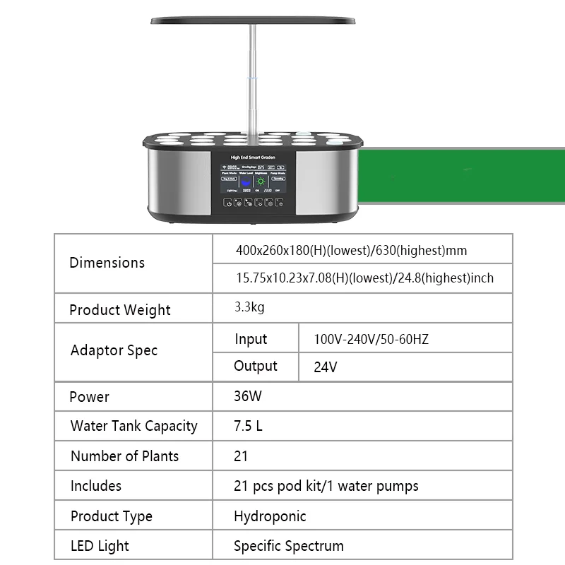 GMY New design indoor 21 pod automated  hydroponics system smart garden indoor Home Garden Flower Pots Smart Planter Pot