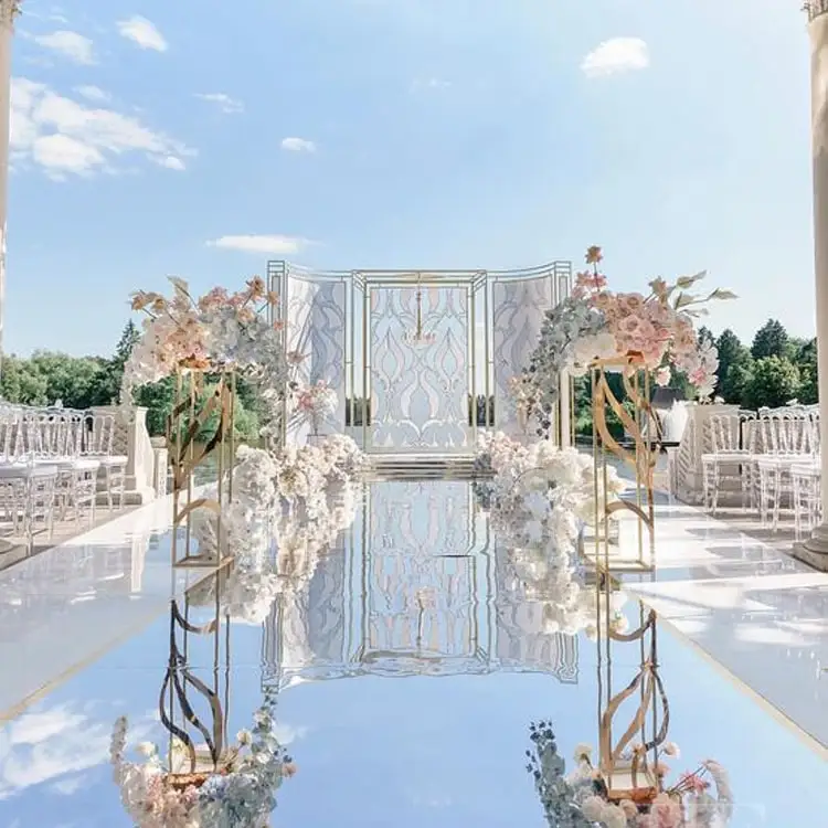 Reflective Mirror wedding Decorative Silver Acrylic Mirror Sheets Aisle walkway dance floor acrylic sheet for wedding party