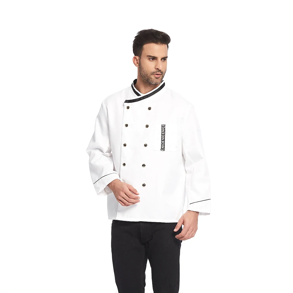Restaurant Kitchen Work Clothes Custom Men Women Plus Size Jacket Executive Bakers Chef Coats Cook Uniforms