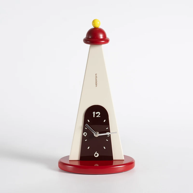 WOZOOM Desktop Clock Fun Tower Clock Tower Decorative Desktop Display Art Deco Modern Design Office Cafe Clock