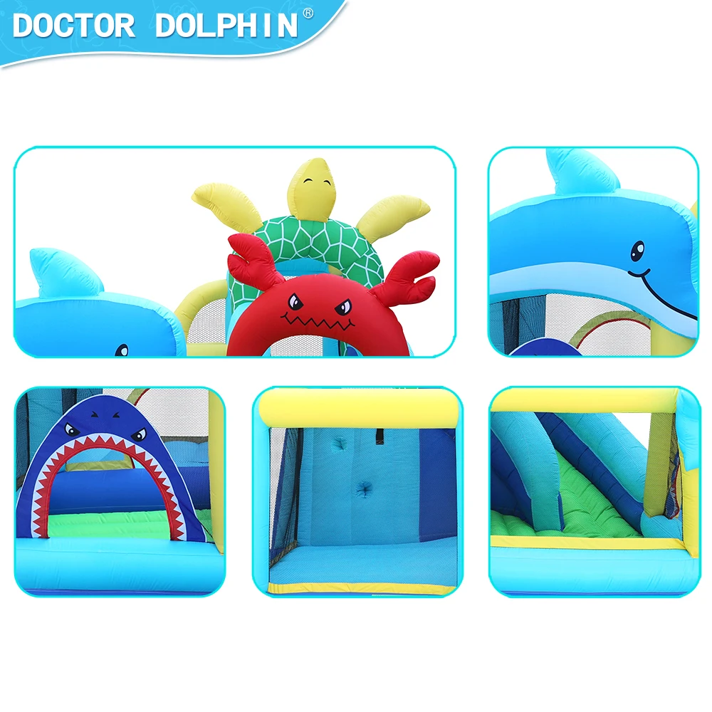 Doctor Dolphin party air castle jumper animal jumping castle house space walk inflatable bouncer