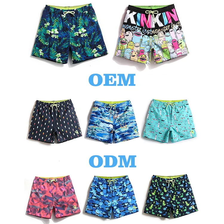 Custom polyester spandex print mens beach wear swimming trunks short beach pants