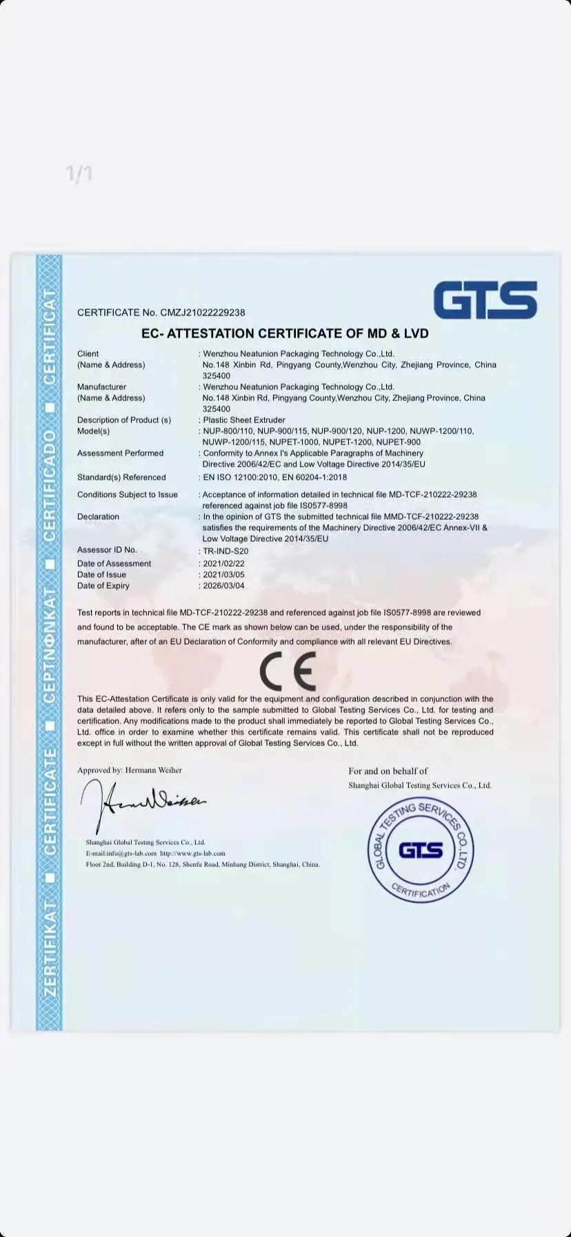 Sheet Extruder PP/PS /PE Materials Granule Auger/Screw Feeding Processed Bioplastic Plastic Extrusion Sheet Machine