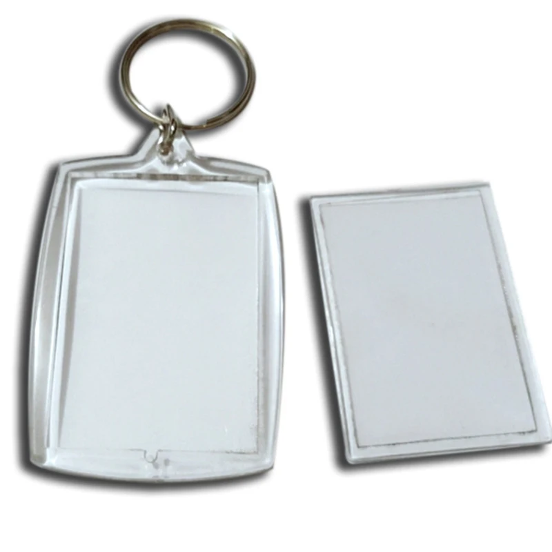 Wholesale Custom Personalized Acrylic Blank Keychains Blank LOGO Plastic Keyring Clear Transparent Acrylic Keychain Blank