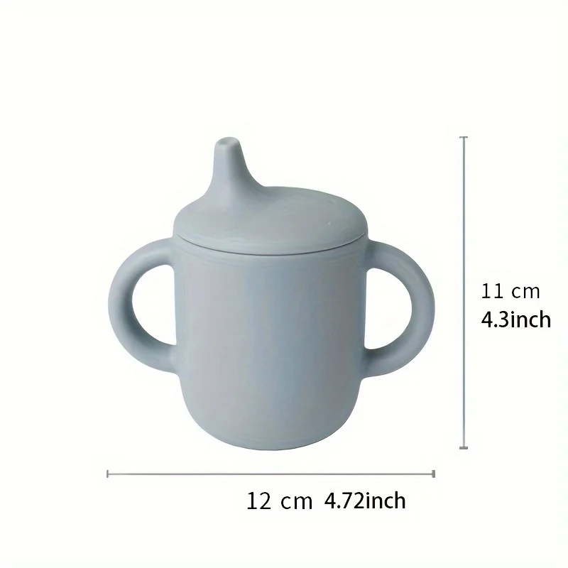 Baby Silicone Spill Proof Sippy Cup With Handles, Silicone Training Cup forToddler, Baby Utensils 6-12 Months