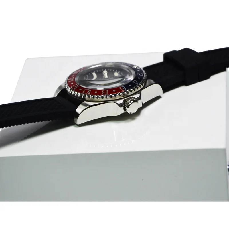 Bi-color bezel NH34 GMT movement Silicone band diving mens automatic diver watch 200m water resistant