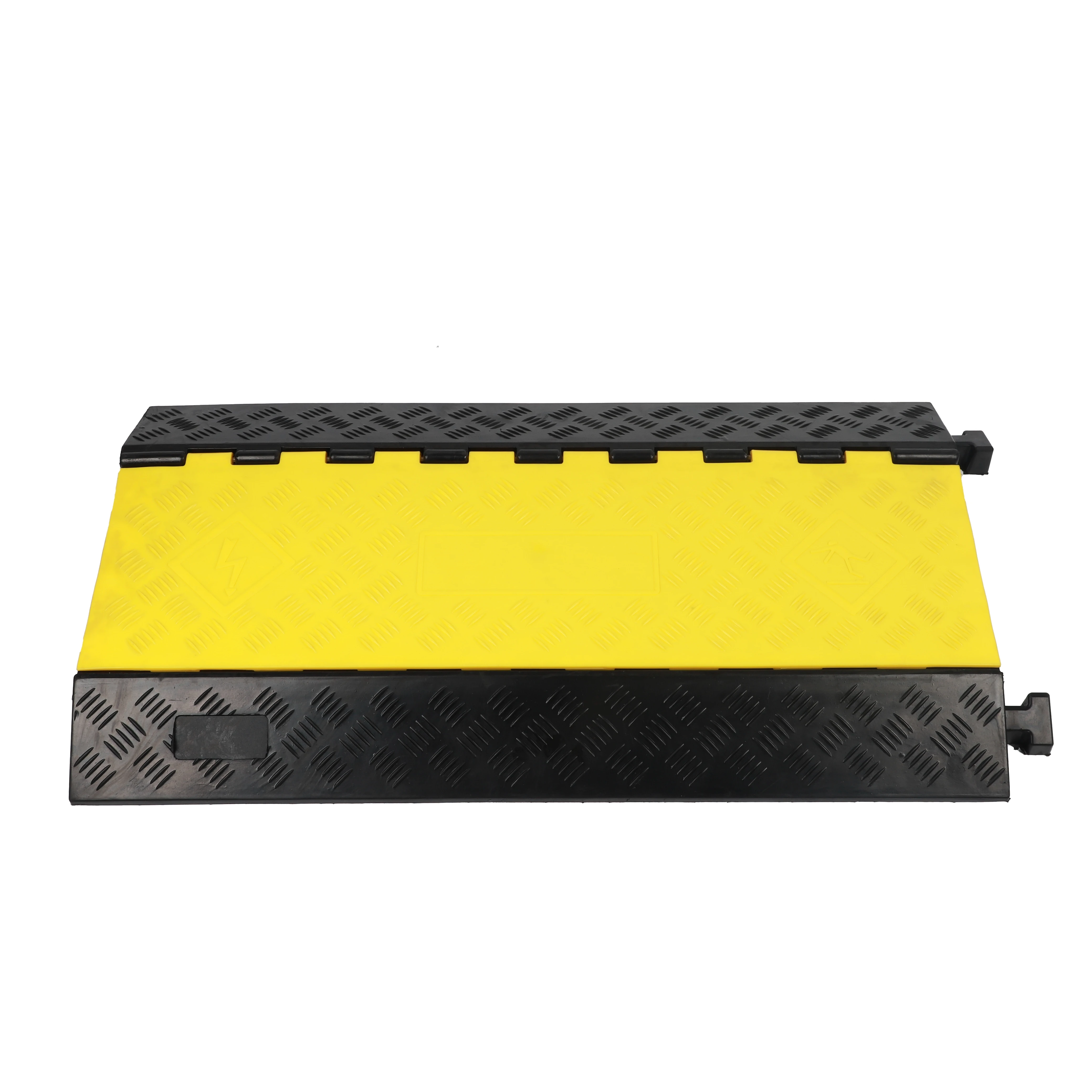 Heavy Duty  4 Channels PVC And Rubber Speed  Bump Car Ramps Cable Protector