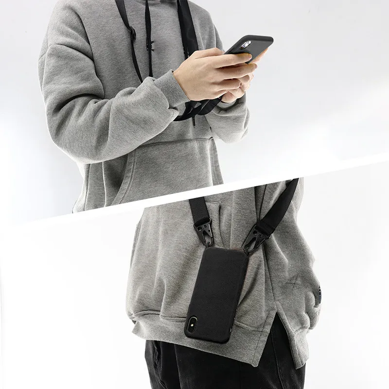 Silicone Lanyard Phone Case For iPhone 12 13 11 Pro Max 7 8 Plus X XR XS Max Ultra Cover With Neck Strap Crossbody Necklace Cord