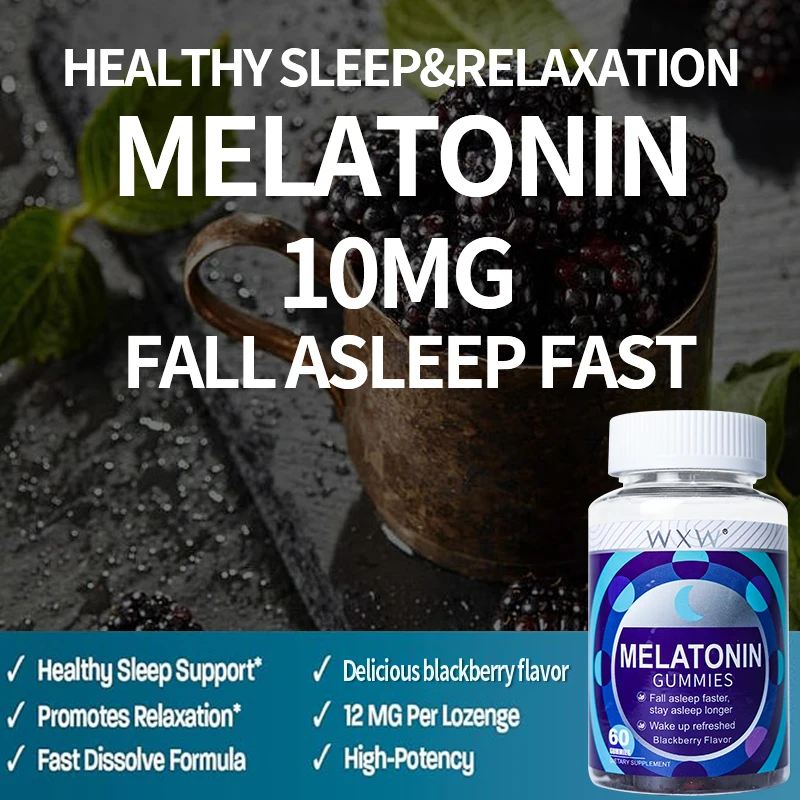 WXW High Quality Blackberry Flavor Melatonin Gummies In Stock Sleep Gummies Support Fall Asleep Faster