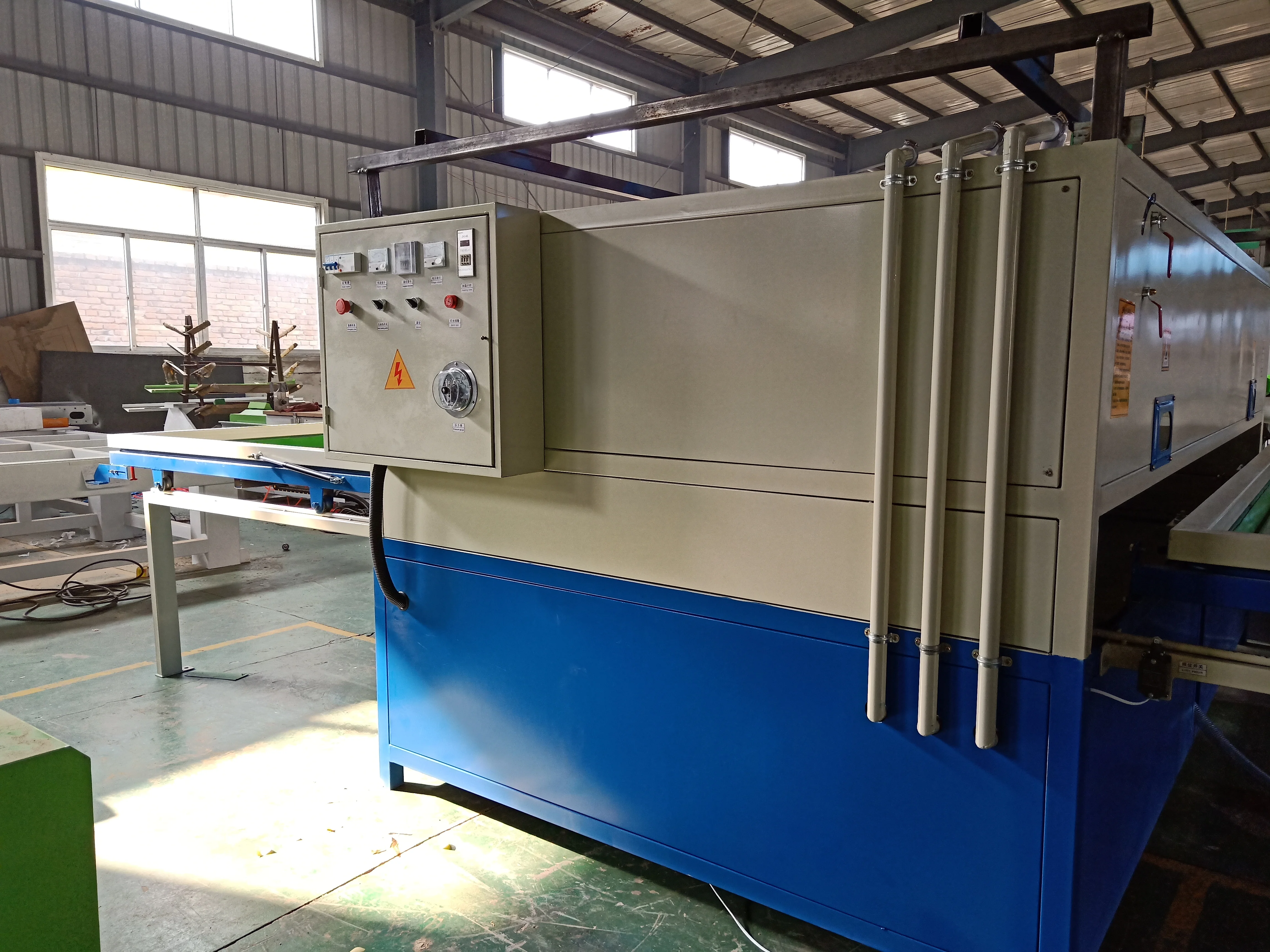 Heat Oven Acrylic Abs Thick Sheet Furniture Panel Veneer Wood Mdf Kitchen Cabinet Vacuum Laminating Machine