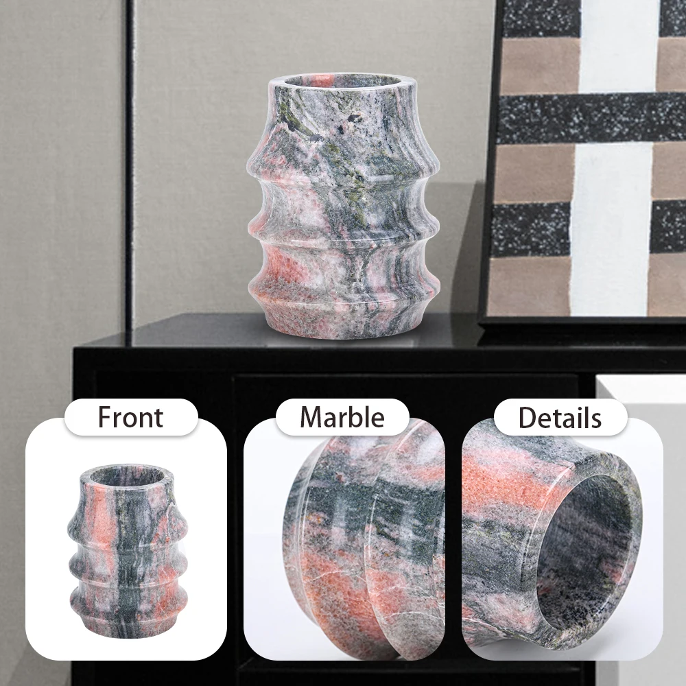 Nordic Modern Style Natural Marble Vase For Artificial Flowers And Fresh Flowers Table Flower Vase For Home Interior Decor