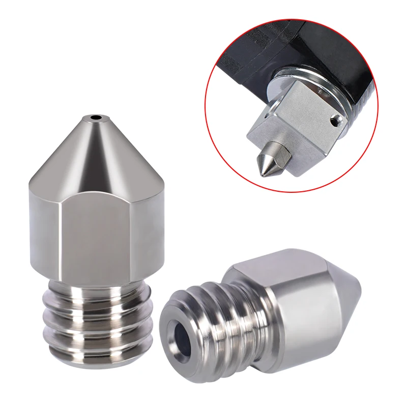 3D Printer Parts 0.2 0.3 0.4 0.5 0.6 0.8 1.0mm Titanium Alloy MK8 Nozzle