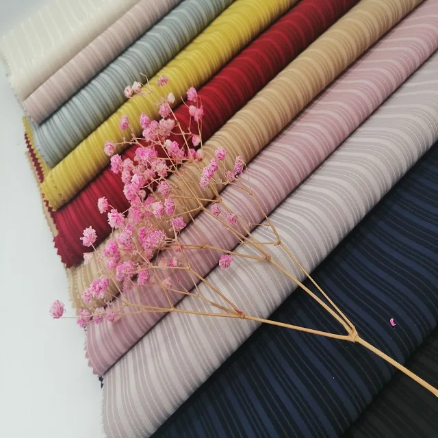 NEW FASHION  100% POLYESTER STRIPE SATIN WOVEN FABRIC