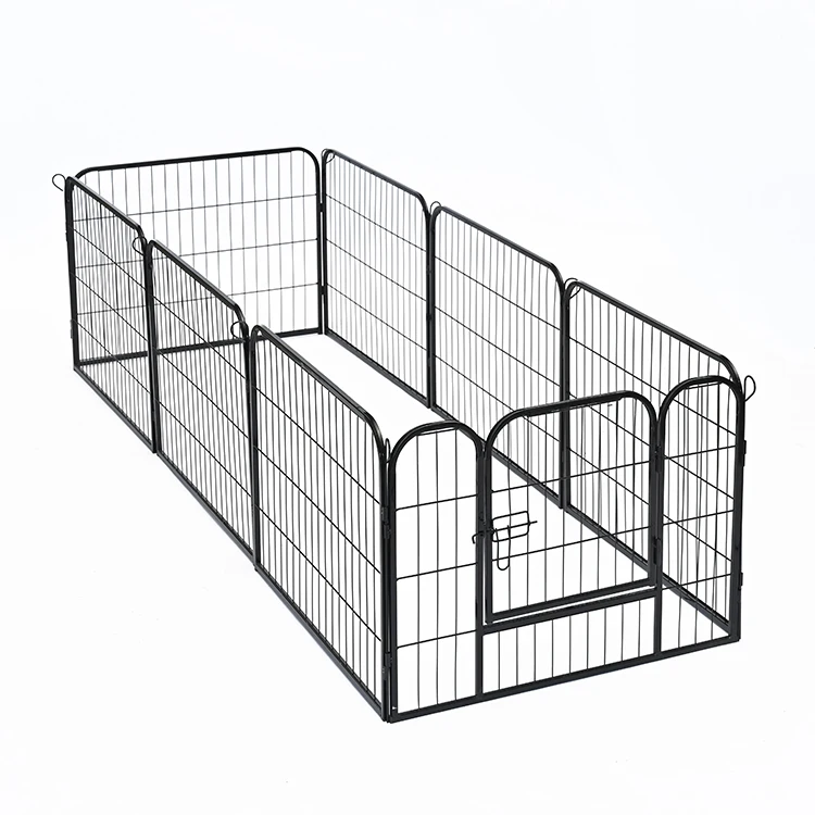 Portable 8-Panel Pet Playpen Breathable Small Animals Exercise Pen Cats Outdoor Fence Button Metal Wire Iron Steel Nylon Plastic