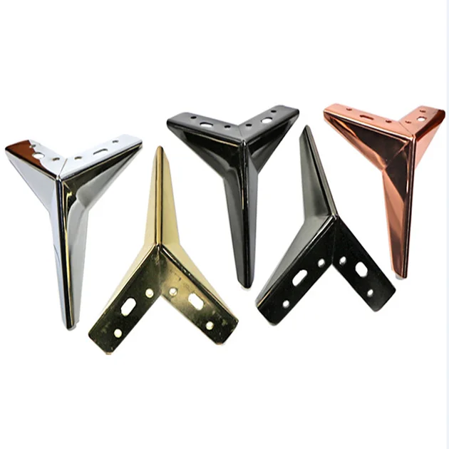 Our Best Selling Hardware Accessories Luxury Triangle Chrome Dining Chair Furniture Legs Gold Metal Legs Sofa Chair Feet
