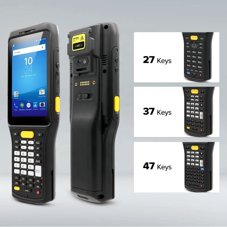 Android 11.0 OS GMS handheld mobile inventory terminal with 27/37/47 keys UHF NFC reader mobile computer