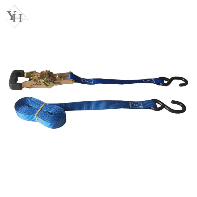 wholesale custom heavy duty 25mm 1500kg cargo lashing belt 1 inch 3300LB motorcycle tie down ratchet straps