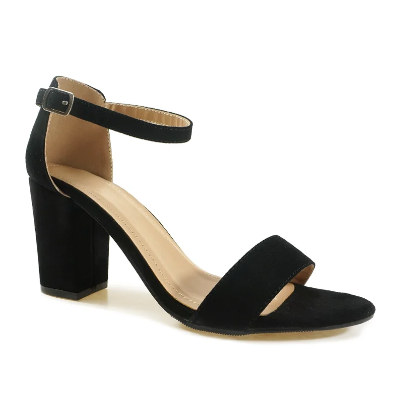 Latest Women Elegant and Sexy Shoes Popular Metallic Upper Middle Chunky Square High Heels Sandalias China Made Fashion Sandals