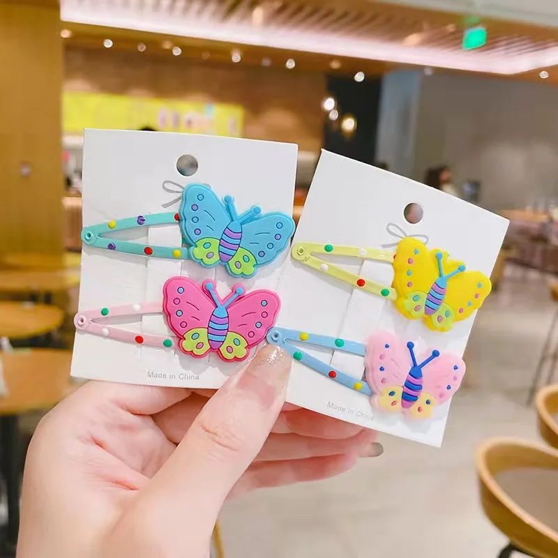 Cute rainbow colorful butterfly hairpin  hair clip set kids hair accessories