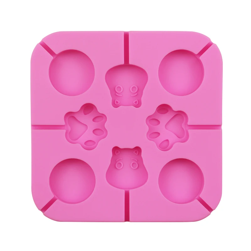 289 factory free sample lollipop mold hard candy silicone hard candy lollipop molds 8 hole feet and bear head shape resin mold