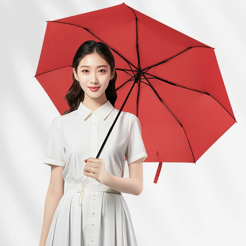 Wholesale cheap Manual open compact women promotional girls 3 fold rain luxury wooden handle sun custom fold umbrella with logo