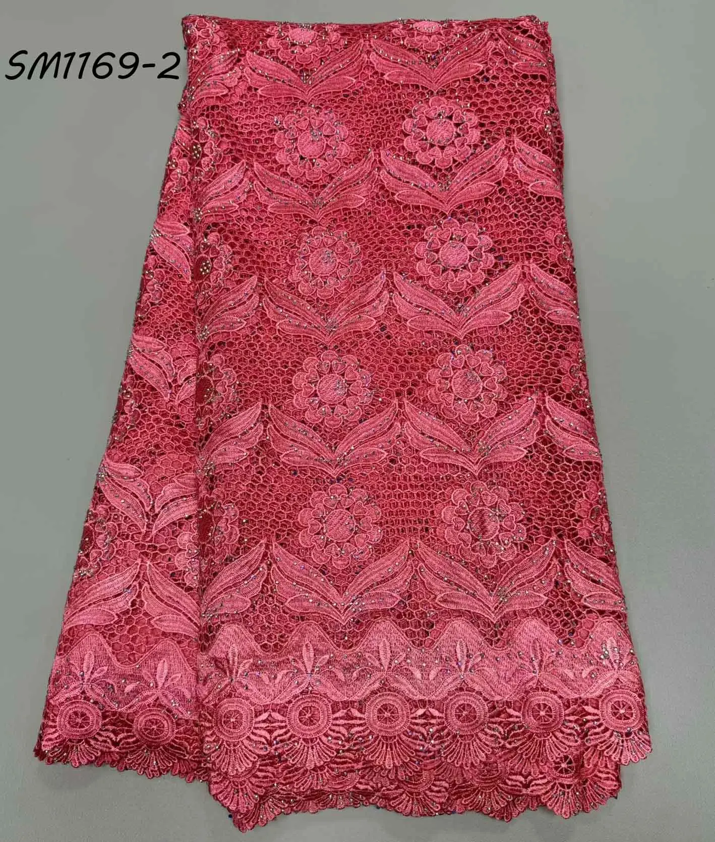 Latest soft cord lace with colorful shiny Sequins 100% cotton guipure lace with reasonable price soft fabric for women dressing