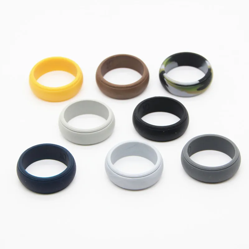 8mm Width Silicone Ring Classic Design Sports Safe and Weight Lifting Workout Couple Rings