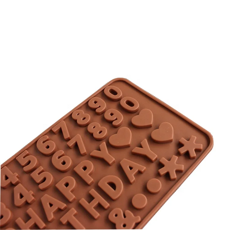 Hot sell Letters +Happy Birthday/Numbers /Symbols Mold Silicone Digital Chocolate cake Mold Decorating tools