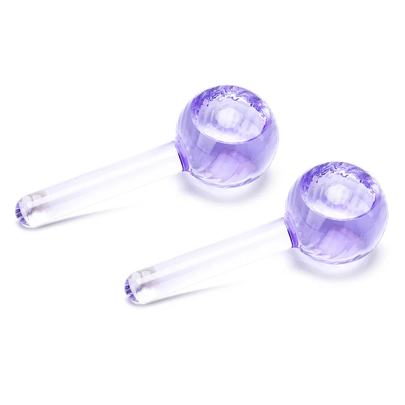 New freezer safe massage facial ice globes heating cooling reusable borosilicate glass roller gel balls face ice globes