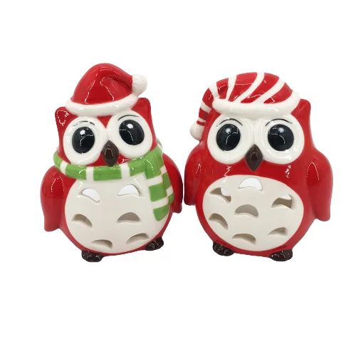Ceramic owl shape candle holder for christmas decoration Candle Wax Melt Warmer Ceramic Waste Oil Burner