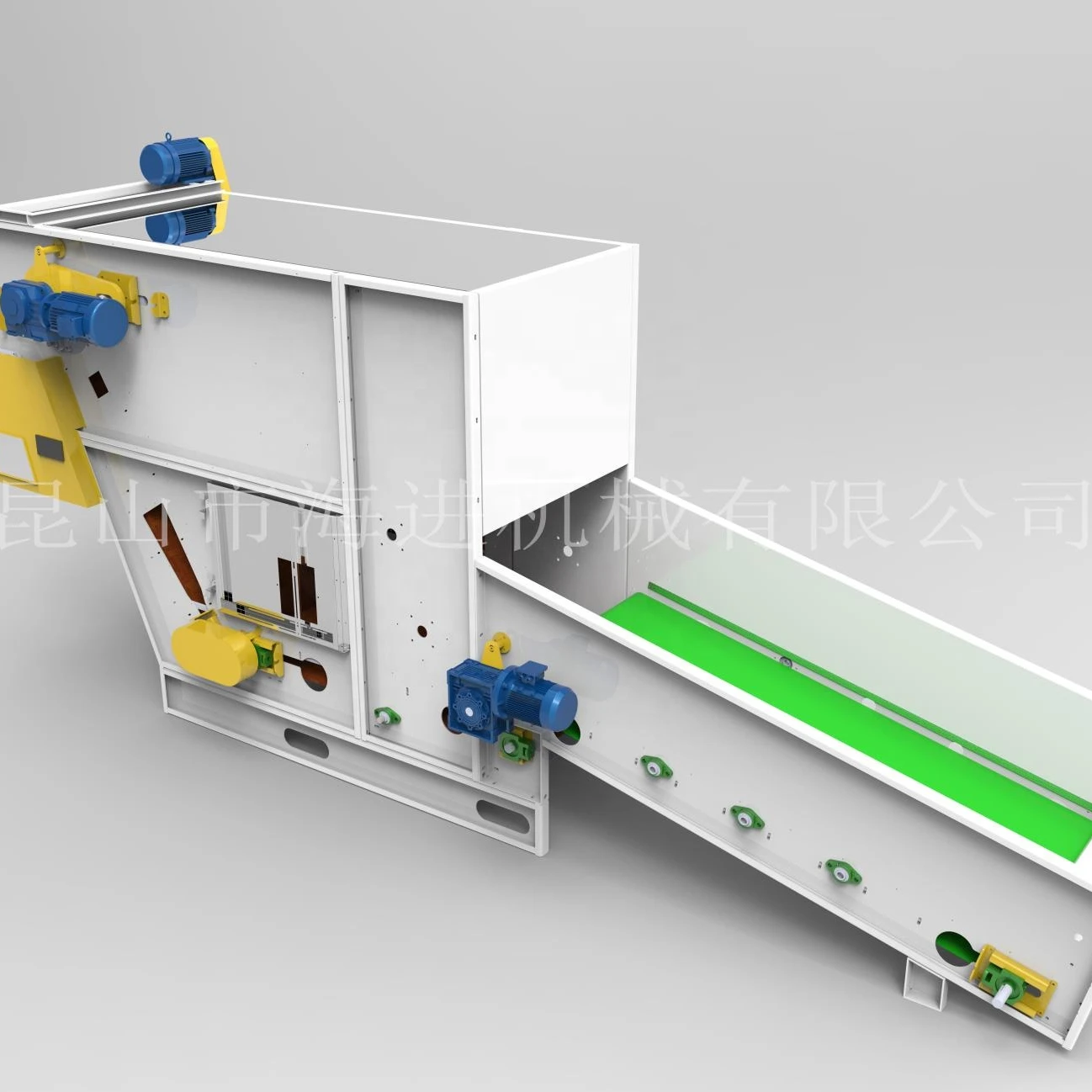 Bale opener-blending machine