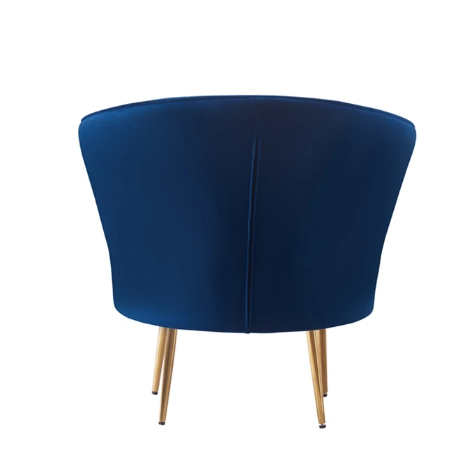 cheap high quality Modern living room furniture petal chair back modeling velvet fabric metal feet living room armchair sofa