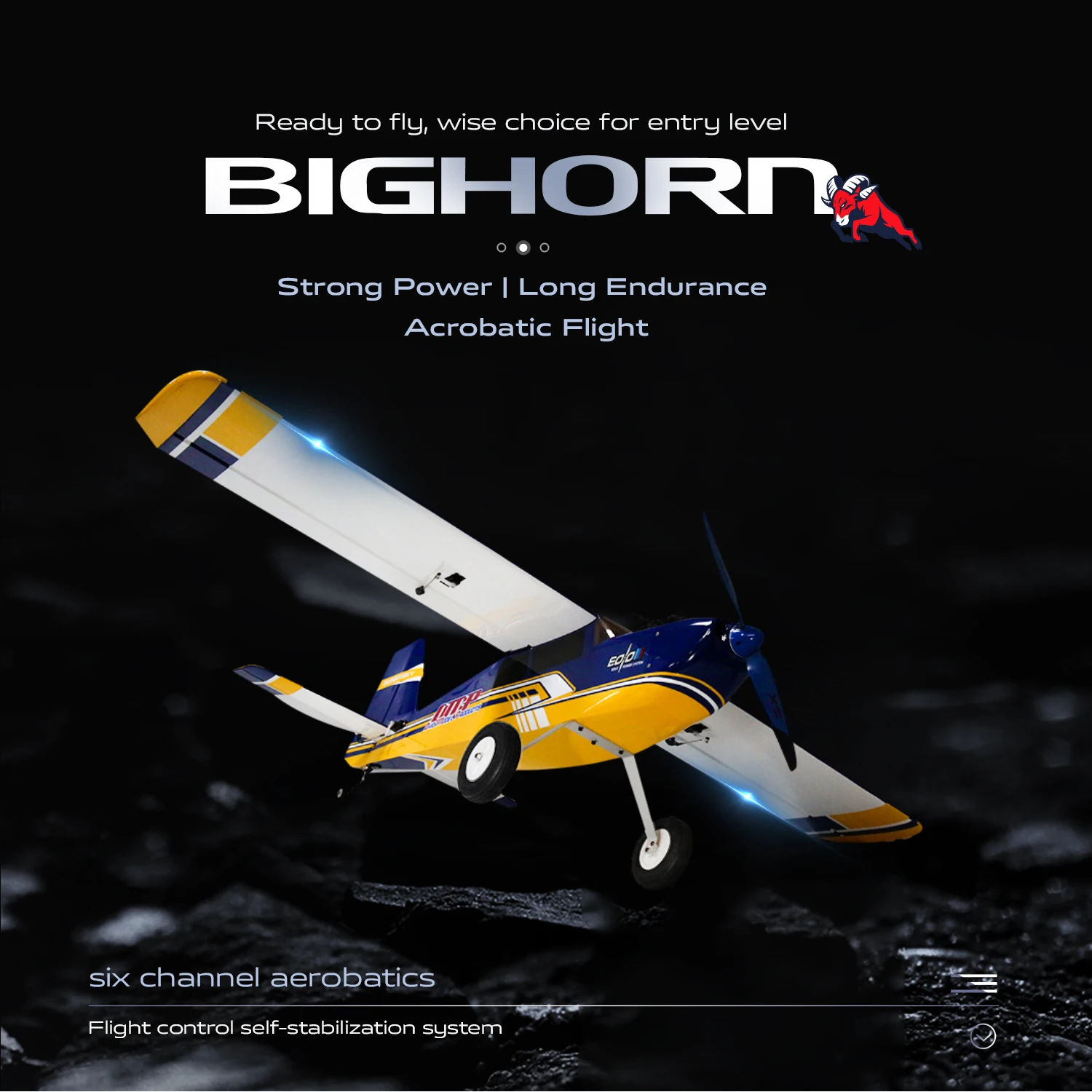 OMPHOBBY BIGHORN pro 49 Inch Balsa Airplane 1250mm Support 3D Flight ARF Version RC Model Aircraft For 14+