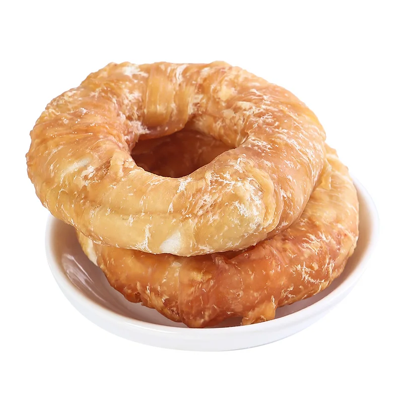 NUODE high quality OEM ODM dog chews chicken donuts 3 pieces dog treats dog food factory supply pet snacks chicken flavor