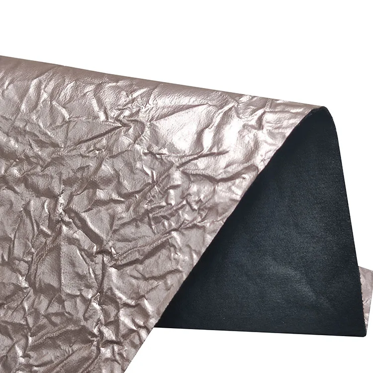 Style metal texture embossed recycled synthetic leather material